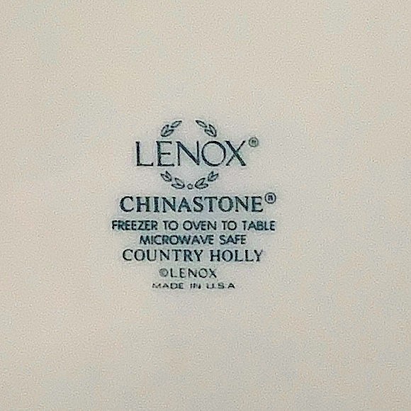 LENOX COUNTRY HOLLY DINNER PLATE 10 3/4TH INCH CHINASTONE MADE USA - Picture 7 of 7